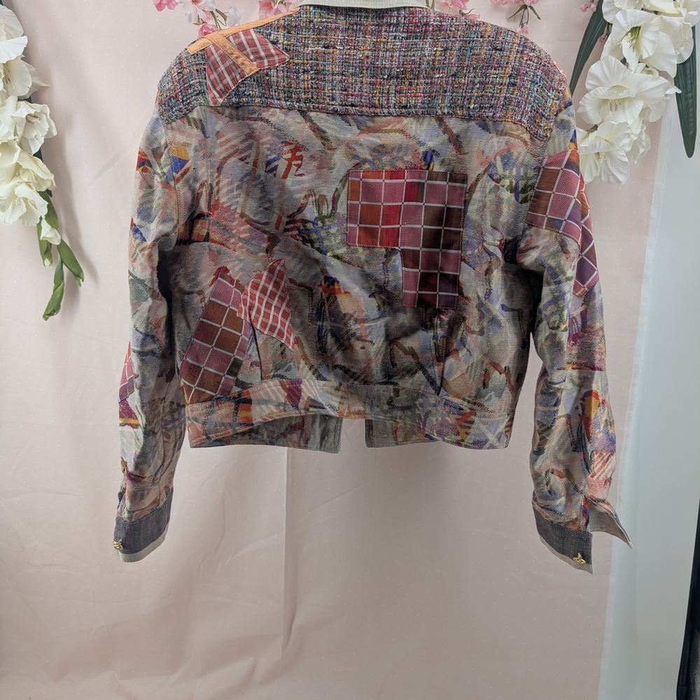 Bella Canvas Multicolor Patchwork Jean Jacket wit… - image 5